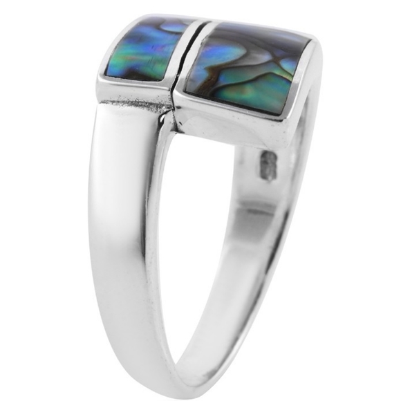 NWT Sajen Silver Abalone Shell Bypass Ring in Sterling Silver Size 5 - Picture 10 of 13